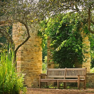 banc dans un jardin